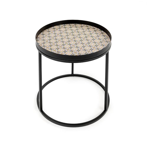 LIN HOME RS03225 Mesa de Centro Redondo