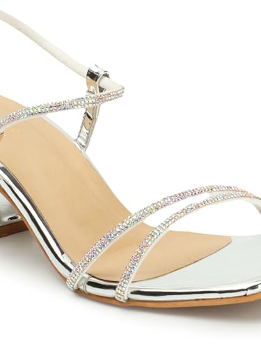 Image of Iconics Women Comfortable Block Heel Square Toe Ankle Strap fashion Sandal for Party, Wedding and Casual Use
