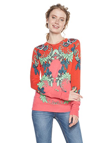 Desigual Jers_cristicuchi suéter, (Deep Sea Coral 7062), Medium para Mujer