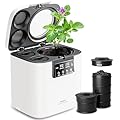 Electric Composter for Kitchen, Smart Compost Bin with Viewing Window Indoor Outdoor/Odorless/Low Noise/Auto-Cleaning, Compost Machine, Turn Food Waste into Fertilizer for Garden, Gift