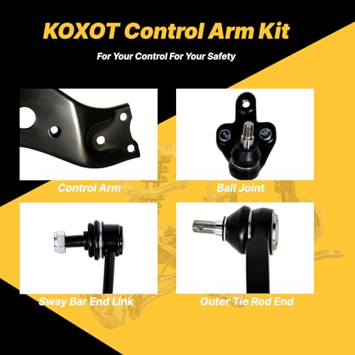 Koxot 8Pcs Front Lower Control Arm Ball Joint Sway Bar Link Tie Rod Kit for Toyota Sienna 2004 2005 2006 2007 2008 2009 2010, Replace OE# MS86170 MS86169/K620713 K500188 K500187 K80249 ES80626 ES80627 by Koxot - Used condition - Image 5