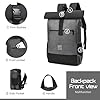 EverVanz Rolltop Laptop Rucksack -Tagesrucksack aus Leder und Polyester -Groß Rucksack Mit USB Ladeanschluss - Schulrucksack mit Laptopfach17 Zoll - Wasserabweisend Backpack für Damen & Herren #4