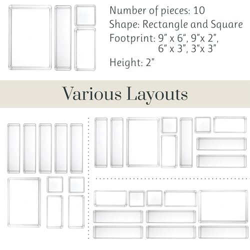 Stori 6083 Simplesort 10-Piece Stackable Clear Drawer Organizer Set thumb #4