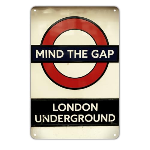 London Underground Sign Vintage British Travel Metal Sign Print Aesthetic for Garden Yard Bar Porch Home...