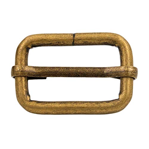 BIKICOCO Metal Slide Adjuster Buckle Tri-Glides with Movable Center Bar, for Straps, 1 x 0.6 Inch, Bronze, Pack of 20