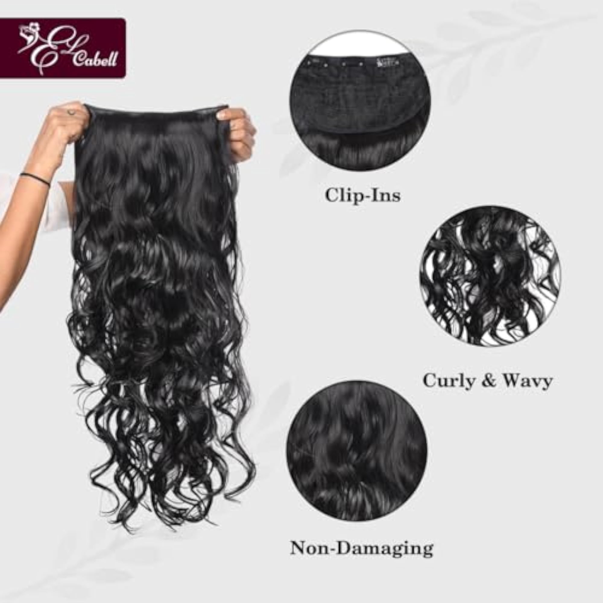 Women's 30 Inch Curly Hair Extension, Premium Synthetic