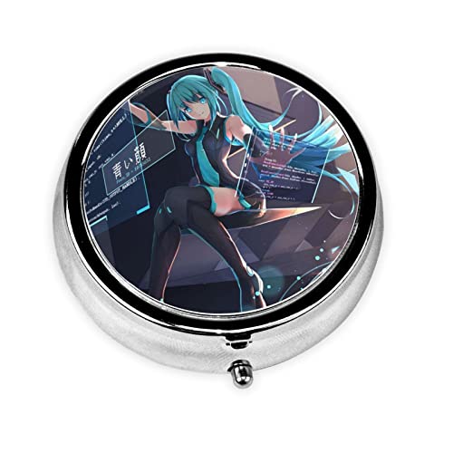 初音 ミク ピルケース 薬ケース 丸型 3段分割 円形 薬入れ 錠剤ケース 習慣薬箱 サプリメントケース サプリケース 軽量 耐久性 飲み忘れ防止 携帯型 コンパクト