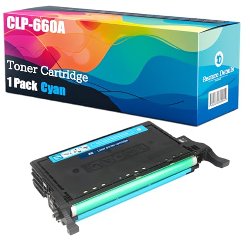 High Yield CLP-660A CLP-K660A CLP-C660A CLP-M660A CLP-Y660A Toner Cartridge Compatible for Samsung CLP-610ND CLP-660N CLP-660ND CLP-661 Printer, Unleash High-Definition Printing (Cyan)