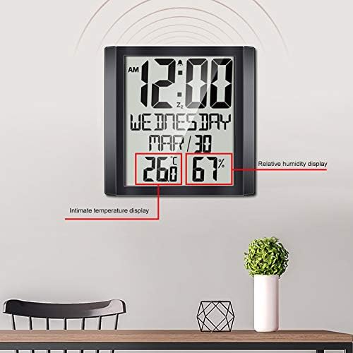 3-in-1 Digital Clocks Wall Clock, Wall Timer, Screen Home Temperature and Humidity Meter Alarm Clock Living Room Digital Electronic Clock