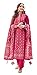 DRAVINAM Trends Women's Pure Dola Banarasi Woven Pakistani Salwar suit Dress Material with Dola Banarasi Silk dupatta with embroidered Latkan (Pink)