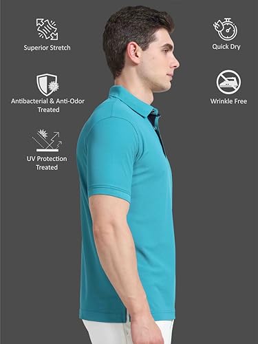 Image of STELLERS Men's Premium Polo T-Shirt Wrinkle Free Quick Dry Soft and Feather Touch Feel Regular Fit