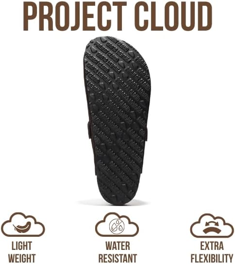 Project Cloud Mens Clogs - 100% Full Grain Genuine Leather Clogs for Men with Memory Foam Insole and Arch Support Natural Cork Footbed - Non Slip Mules Mens Slippers (Brooklyn)