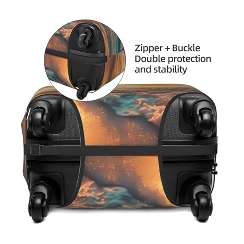Tropical Sunset Beach Scene For Travel Luggage Cover Suitcase Protector Fits 18-32 Inch Travel Luggage Protector Elastic Luggage Anti-Scratch Suitcase Cover2