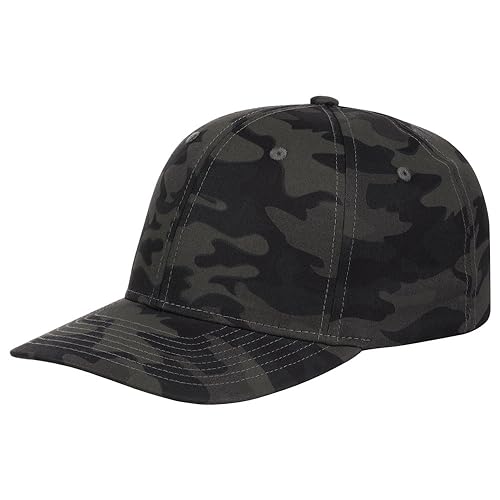 Lids Blank All Star Classic Structured Stretch Fitted Baseball Cap – Curved Bill Hat for Men and Women | Black/Camo, L-XL