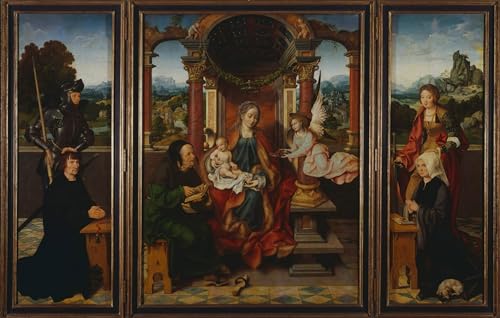 Impression d'art Sainte Famille Joos Van Cleve : une toile de maître pour grand salon élégant