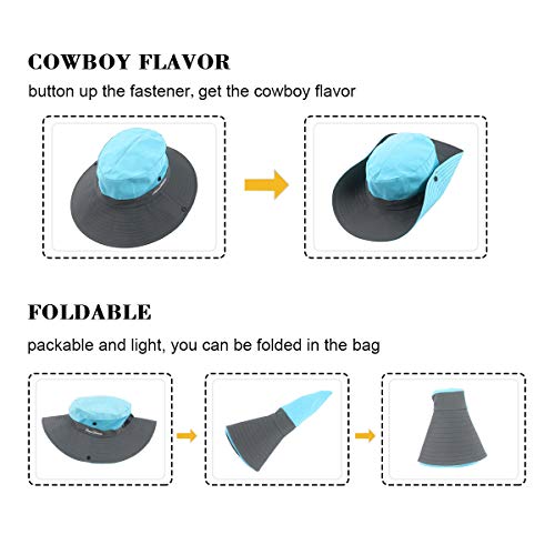 Image of Sun Hats for Women Beach Hat Ponytail Hat Womens Sun Hat with UV Protection Wide Brim