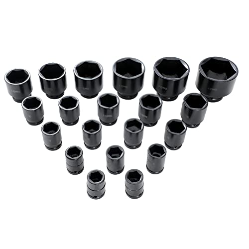 KATSU Impact Socket Set 3/4 Inch Hex Drive 26PCs, 21-65mm Metric with 24-Teeth Ratchet Wrench, Mechanic Garage DIY Automotive Trucks Tractors Engines Repair Tool (Budget) 5 KATSU Impact Socket Set 3/4 Inch Hex Drive 26PCs, 21-65mm Metric with 24-Teeth Ratchet Wrench, Mechanic Garage DIY Automotive Trucks Tractors Engines Repair Tool (Budget) - Image 5