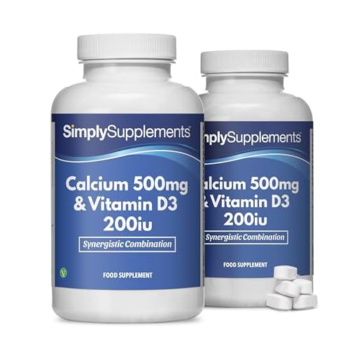 Calcio 500mg y Vitamina D3 200iu - ¡Bote para 1 año! - Apto para vegetarianos - 360 Comprimidos - SimplySupplements