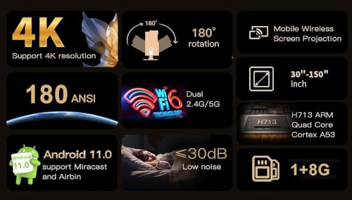 Projecteur intelligent 4K 300 ANSI avec Android TV 11 - 3
