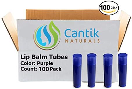 100 Empty Lip Balm Containers - Bulk Chapstick Tubes BPA Free - DIY Lipstick - Make Your Own Lip Gloss - 0.15oz - Purple - Made In the USA