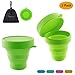 Collapsible Silicone Cup Foldable Sterilizing Cup for Menstrual Cup for Moon Cup (Green-2 Pack)