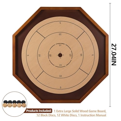 Crokinole juego de mesa clásico de 27 pulgadas miniatura 2