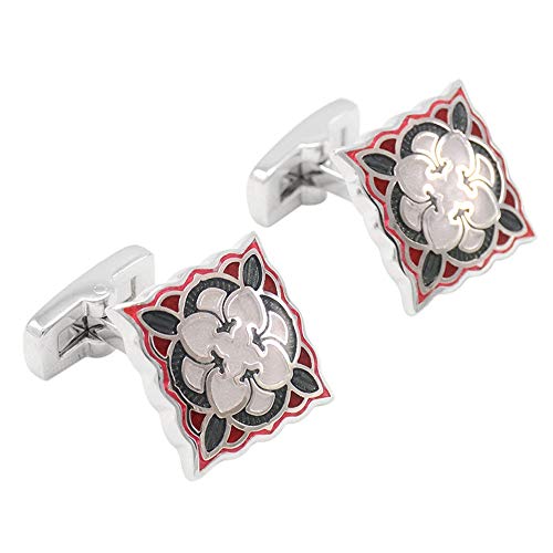 Lwieui Manschettenknöpfe Manschettenknöpfe mit quadratischem Vintage-Muster for Männer Klassische Smokinghemd-Manschettenknöpfe mit Einer Geschenkbox for Herren Manschettenknöpfe & Shirts Zubehör Cover