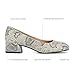 Journee Collection Womens Saarii Block Heel Dress Pumps Cushioned Slip On Covered Round Closed Toe Fashion Shoe Snake, 11
