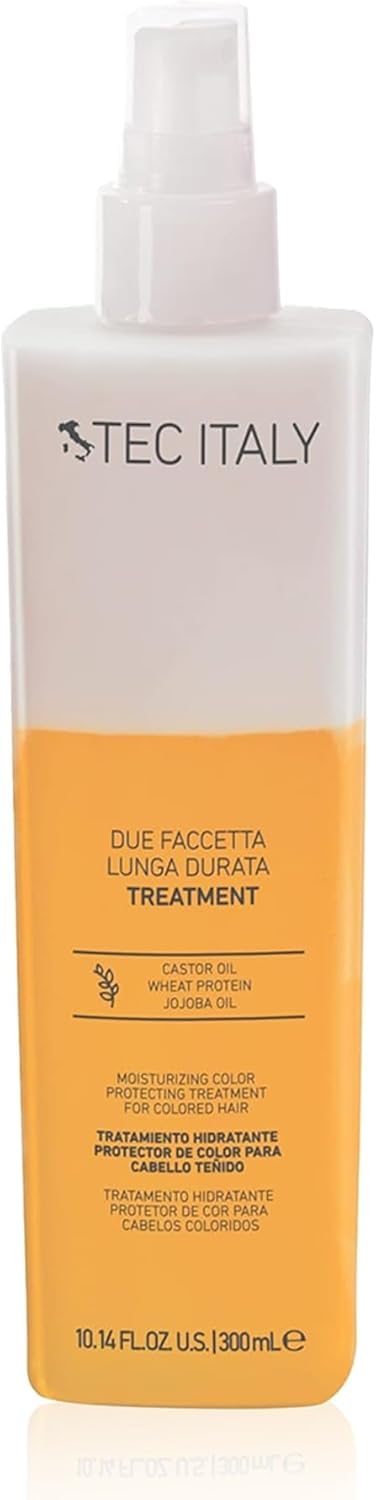 Tec Italy Due Faccetta Lunga Durata Leave-In Two-Phase Treatment 300 ml, Color-Treated Hair Spray with UV Protection, Hydrates, Detangles & Prevents Fading 10.14oz | Color-protecting, Leave-in treatment, Deep hydration, UV Protection, Softness