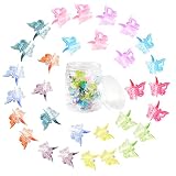 Mini Butterfly Hair Clips, 50 Pcs Plastic Mini Butterfly Clips with Box, Cute Butterfly Claws Clips