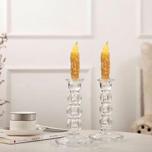 Cvhomedeco real wax hand dipped battery operated led timer taper candles rustic primitive flameless lights decor 4 34 inch orange 6 pcs in a package  urban country home decor