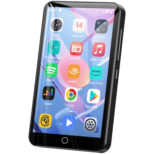 Reproductor de MP3 con Bluetooth y WiFi, Oilsky 80GB 4'' Android 9.0 Mp3, 1080P Pantalla táctil MP4, Reproductor de Música Portátil con Spotify, Audible, Deezer (Negro)