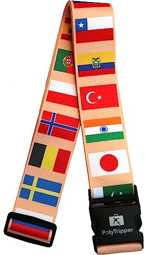 Image of Luggage Strap - Original Premium Designs - Recognize Your Suitcase (Flags)