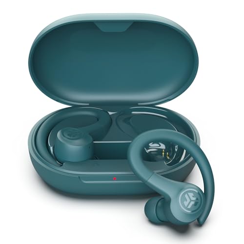 JLab Go Air Sport+ Kopfhörer Bluetooth, Sportkopfhörer 35+ Std., True Wireless In Ear Kopfhörer kabellos für Läufer, Joggen, IP55-schweißresistent, USB-C Ladecase, Be Aware-Modus, Blaugrün
