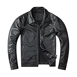 Design : cette veste en cuir est dotée d'un style vintage avec une fermeture éclair, un revers classique rabattable, un col de chemise, une taille réglable et des poignets boutonnés pour garantir un ajustement parfait. La coupe ajustée flatte la silhouette, créant une silhouette élégante et moderne.