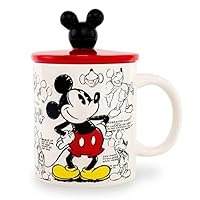 Tazza In Ceramica Mickey Mouse 590ml - Logo Disney Circle - Lavabile In Lavastoviglie E Microonde - copertina