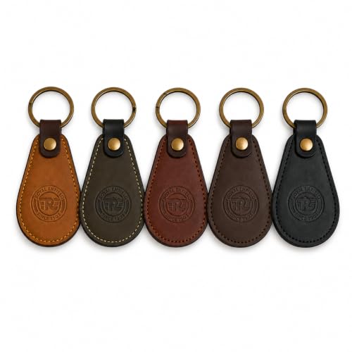 Image of Leather Strap Keychain, Embossed Logo Design, Durable Premium Key Ring for Bike Lovers & Gift Use