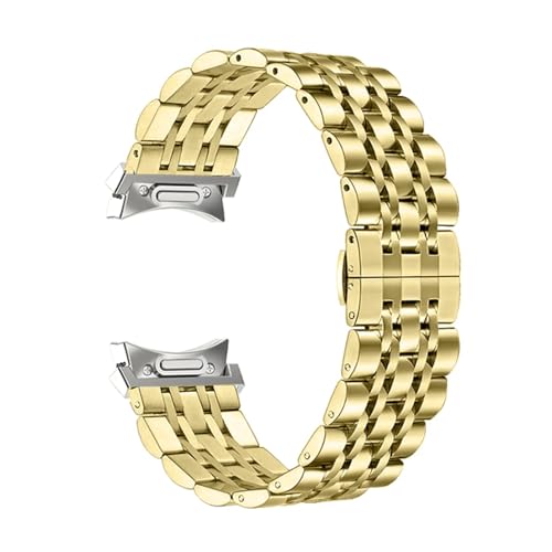 [���X] ���ԂȂ��X�e�����X�X�`�[���X�g���b�v Fit For Samsung Galaxy Watch 6 5 4 44mm 40mm 5Pro 45mm�o���h Classic 43 47mm 42/46mm�u���X���b�g�ɓK��(Gold,Galaxy 6