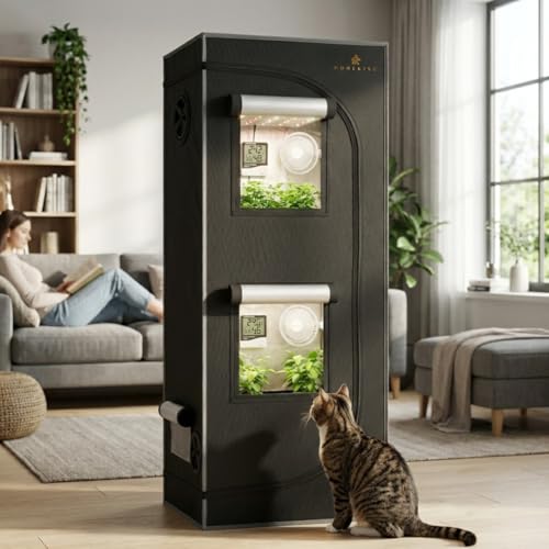 Lospitch Growzelt, Growbox|Grow Tent|Grow Schrank|Zuchtzelt|Lichtdicht und Wasserdicht Pflanzenzelt|Gewächshaus für Homegrowing|600D Oxford, 120x60x180cm, Schwarz Grün 7 Lospitch Growzelt, Growbox|Grow Tent|Grow Schrank|Zuchtzelt|Lichtdicht und Wasserdicht Pflanzenzelt|Gewächshaus für Homegrowing|600D Oxford, 120x60x180cm, Schwarz Grün – Bild 7