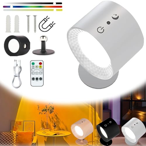 Glowright Smart Halo Lux Wall Lights - 360° Rotation Lamp, Magnetic, White