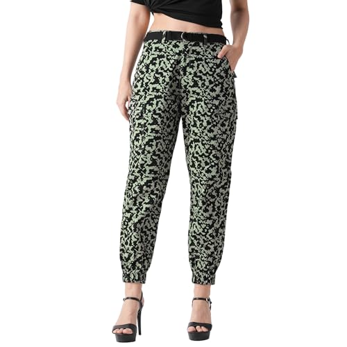Image of Globus Women Lavender Camo Printed Mid-Rise Regular Fit Casual Cargo-3640482001