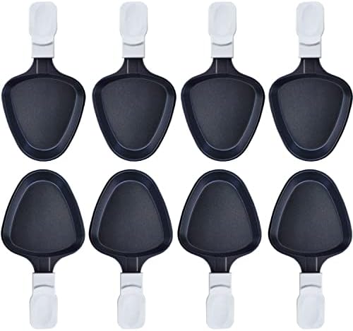 Kosmosta Non-Stick Coated Mini Iron Grill Cheese Pan Melting Accessories for Raclettes Replacement trays Raclette Dishes Mini raclette pans, Triangle Shape(8PCS White color)