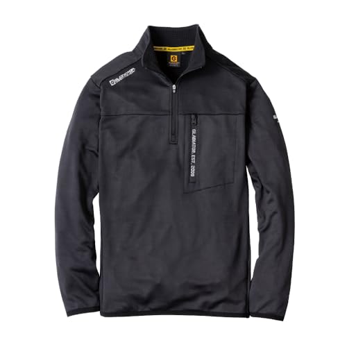 [グラディエーター] G-9178 光吸収発熱 ハーフジップ 長袖 [SOLAR TECH®] 最大+9℃の発熱効果 裏ブロックフリース 防寒 ストレッチ 作業 アウトドア ユニセックス ブラック 2XL