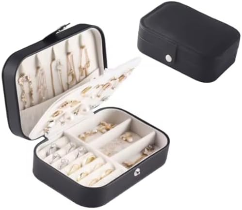Porta Joias Portátil em Couro com Botão | Organizador Premium par...