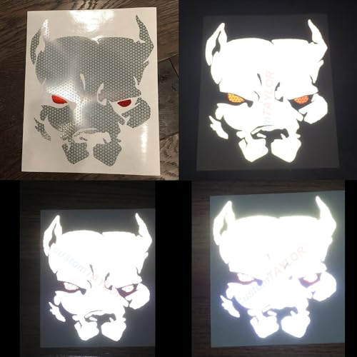 Image of customTAYLOR33 High Intensity Reflective Pitbull Decal (10 inches X 8.5 inches)