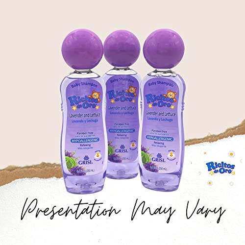 Ricitos De Oro Lavender Baby Shampoo, Children Cleansing Shampoo With Natural Lavender, Formulated For Babies, 3-Pack Of 8.45 Fl Oz Each, 3 Bottles #TOP1