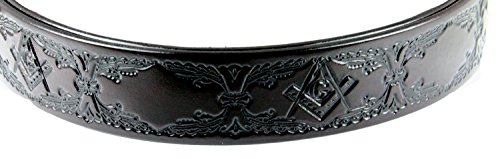 1010006 Genuine Leather Brown Freemason Square Compass Belt Sizes 32-603