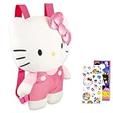 Hello Kitty Plush Doll for Girls Set - Bundle with Hello Kitty Plushie with Adjustable Straps Plus Stickers and More | Hello Kitty Gifts