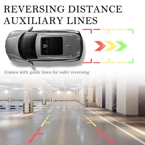 Plug & Play Backup Camera with Monitor 4.6'',12 LED HD Rearview Mirror Camera for Night Vision,150° Wide Angle Universal Car Reverse Camera with Monitor System Fits 12V Cars SUVs - Thumbnail 5