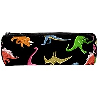 Astuccio Rotondo Con Dinosauri – Portapenne In Tela Per Bambini E Studenti – Sacchetto Portatrucco O Portamonete – Regalo Di Natale Per Ragazzi - 2